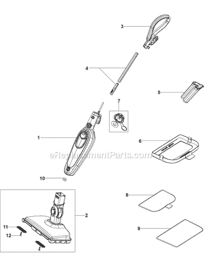 Page A Diagram and Parts List for SM1620 Type 1 Black and Decker Steamer